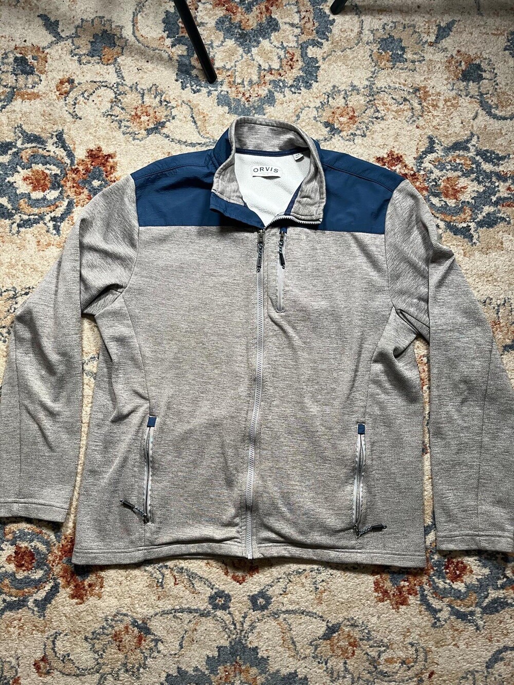 ORVIS Men's Bonded Mesh Fleece Full Zip Jacket Size Large